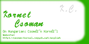 kornel csoman business card